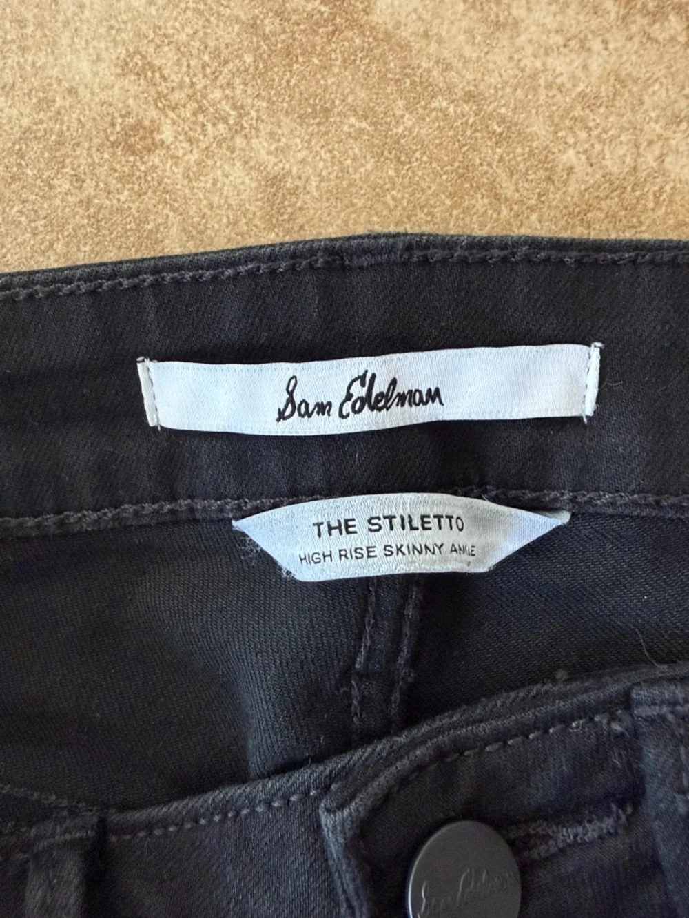 Sam Edelman, The Stiletto, high rise, skinny Black flaired ankle jean, size 27 - Picture 5 of 6